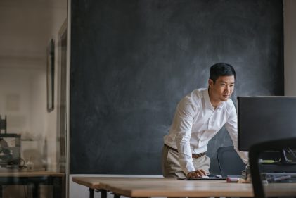 Man working at a computer