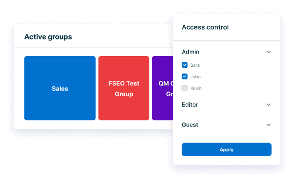 Setting access controls in Questionmark platform