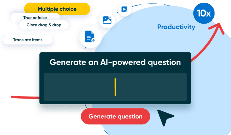 Author Aide assessment authoring software generating bulk MCQ items from source material