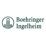 Boehringer Ingelheim logo featuring a stylized building with vertical lines and a circular border, next to the company name in dark green text on a light background, highlighting their commitment to innovation, much like the Questionmark assessment platform enhances evaluation processes.