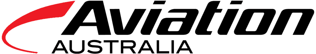 Aviation Australia logo with a red swoosh above the word Aviation in bold black text and AUSTRALIA in smaller gray text below.
